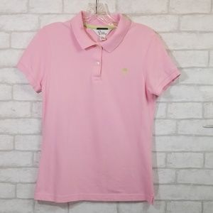Lilly Pulitzer shrunken pink polo top size M